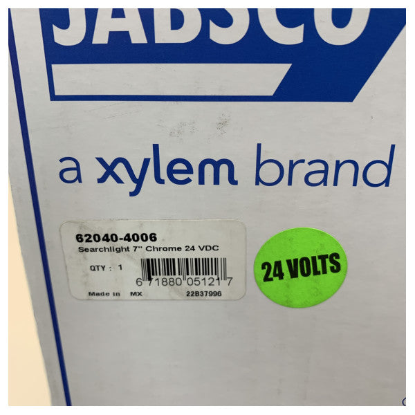 Jabsco 62040-4006 Holofote Marítimo - Farol de Busca de Montagem Fixa em Cromo de 7 Polegadas - 24V