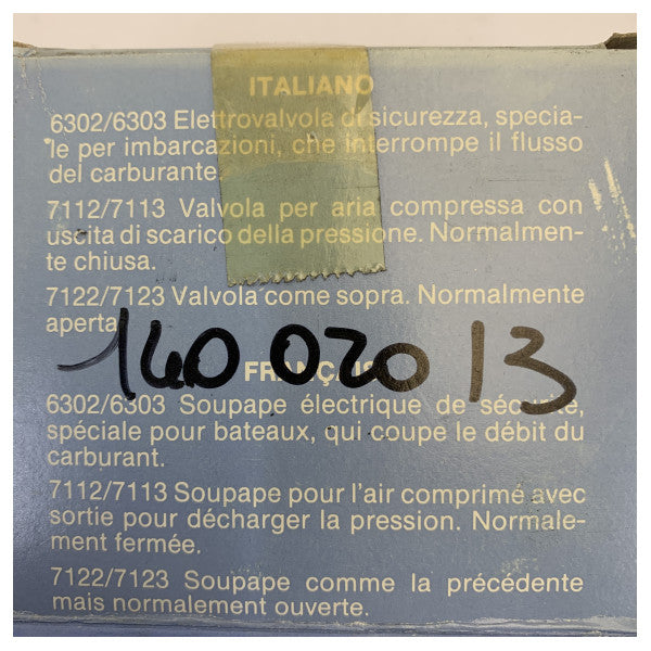 Marco 24V マリン燃料安全ソレノイドバルブ 3/8インチ 10mm - 6323