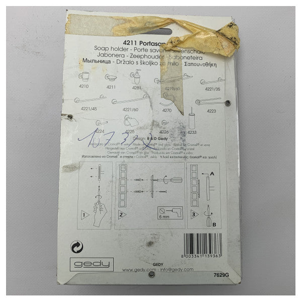 Vermont Gedy 4211 σαπουνοθήκη με κομψό σχεδιασμό και φινίρισμα χρωμίου