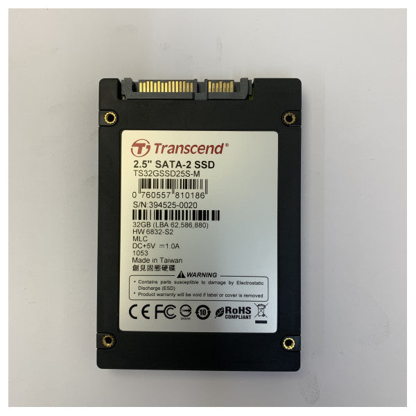 Transcend 32GB 2.5\" SATA SSD MLC Disque SSD interne TS32GSSD25S-M