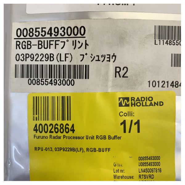 RPU-013 için Furuno RGB Buffer Kartı 03P9229B(LF) - 008-554-930-00
