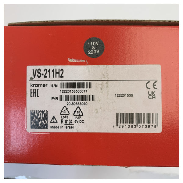 Kramer VS-211H2 4K HDR HDMI automatyczny przełącznik 2x1 HDCP 2.2 z możliwością zdalnego sterowania