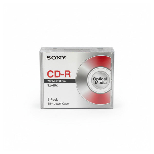 Sony CD-R 700MB 80min 48X optiske medier - 5-pak slim jewel case CDQ80SJ