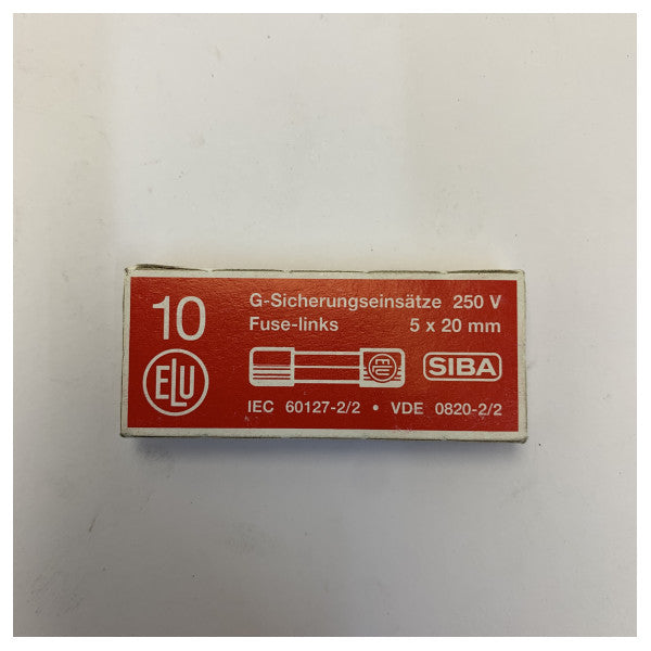 SIBA 0179020.6.3 pikasulake lasiputki 5x20 mm 6,3 A - 10 kpl pakkaus