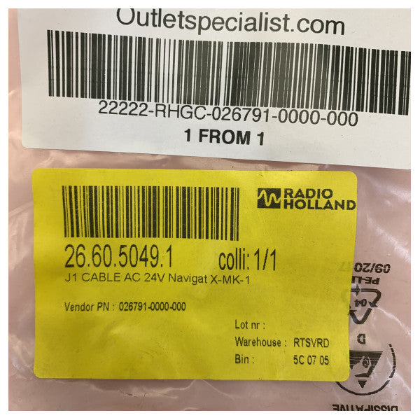 Sperry Marine NAVIGAT X MK1 Gyrocompass Main Cable Loom - 026791-0000-00