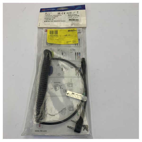 3M Peltor FLX2-36 -liitäntäkaapeli Kenwoodin 2-napaisille radioille | Viestintävaruste