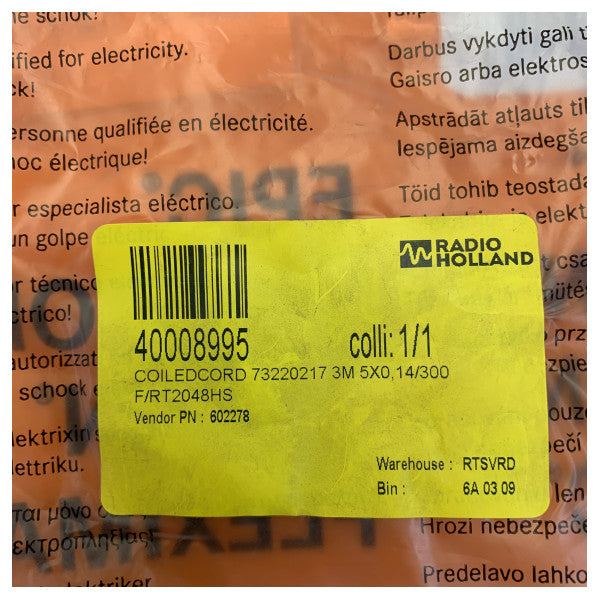 Lapp UNITRONIC SPIRAL 5x0.14mm² PUR Câble électrique spiralé 73220217 - Noir 250V