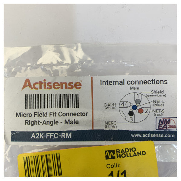 Actisense A2K-FFC-RM Connettore Micro Field Fit NMEA 2000, maschio ad angolo retto