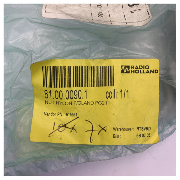 Wiska PG21 найлонова кабелна втулка - конектор за морска яхтена арматура