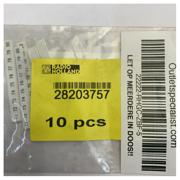 Phoenix Contact ZBF 5 Zack Marker Strip 71-80 Flat Terminal Marking - 0808642:0071 - 10pcs