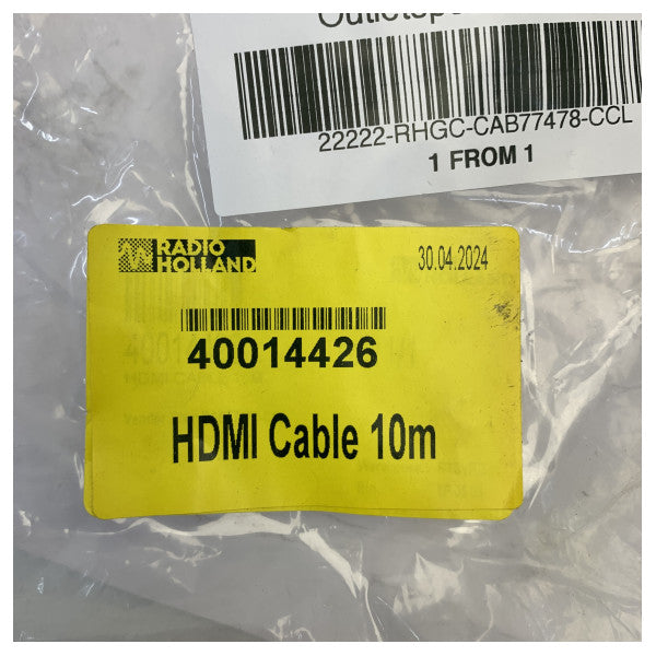 10 m högkvalitativ HDMI-kabel med ferritkärna - låg störning