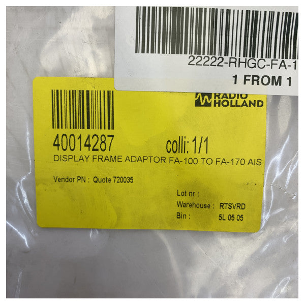 Eekels Display Frame Adapter Plate for Furuno FA-100 to FA-170 AIS