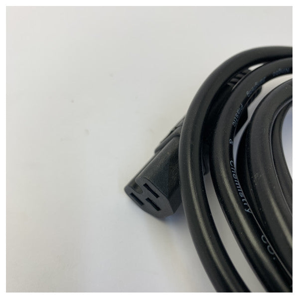 Przewód zasilający H05VV-F C14 do C15 - 3x0,75 mm² 250V/6A - przedłużacz 2 m