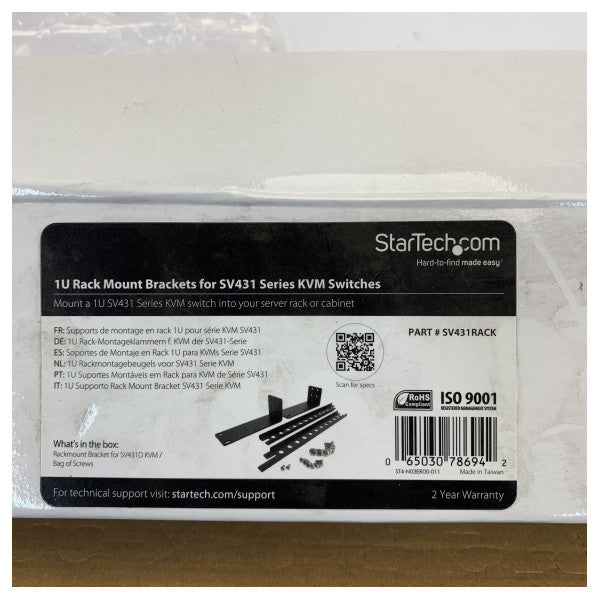 StarTech SV431RACK 1U Uchwyt do montażu w szafie rack dla przełączników KVM serii SV431