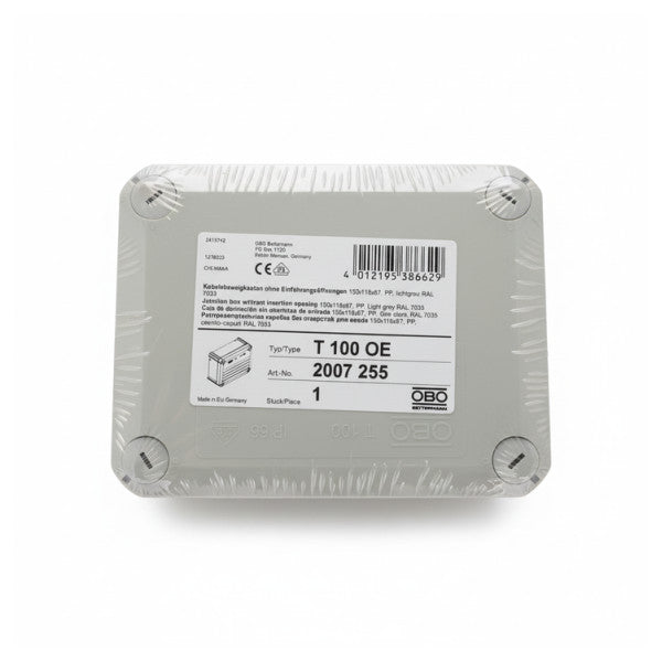 OBO Bettermann T 100 OE Scatola di derivazione 151x117x67mm grigio chiaro per cavi elettrici