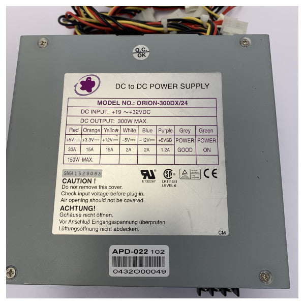 Orion 300DX/24 ATX DC/DC nätdel 300 W 24 VDC till 12 V/2A - Industriell marin