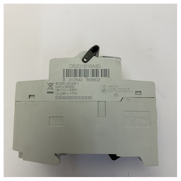 ABB DS201 B16 A30 RCBO Circuit Breaker 1P+N 16A 30mA Residual Current Breaker