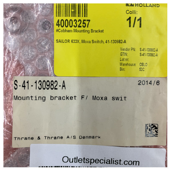 Cobham S-41-130982-A Deniz Montaj Braketi Plakası