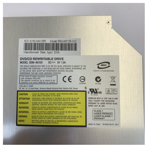 Lite-On Slim Line Internal DVD-RW Optical Drive - 11458 Komponent komputera