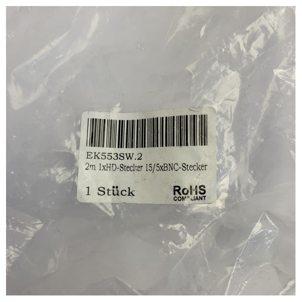 EK553SW-2 Cabo de vídeo Marine RGBHV - Cabo de monitor de computador VGA para BNC - 2 m