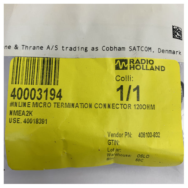 Cobham 406100-932 Electrical Connector BeCu Marine Grade