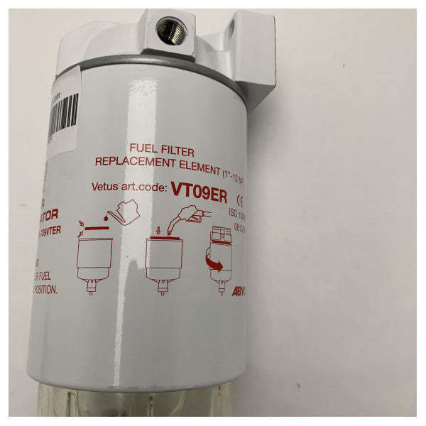 Elemento de filtro de combustible diésel marino Vetus VT09ER blanco de 30 micrones 280 HP