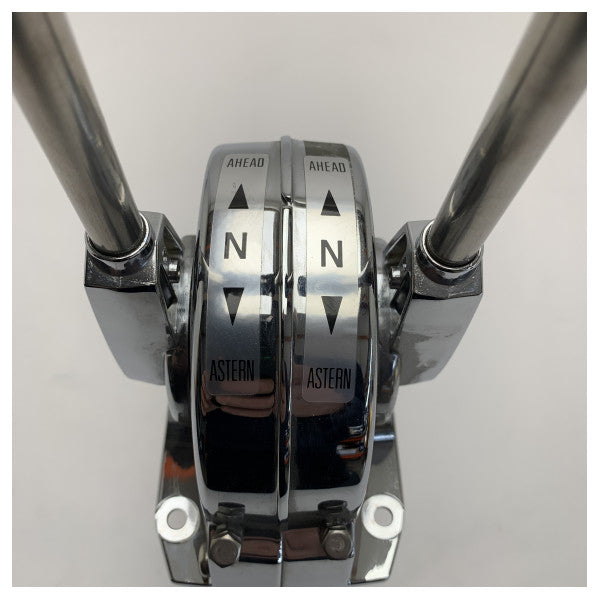 Vetus Hi-Lex Dual Engine Marine Throttle with Morse Code Control Chrome Finish