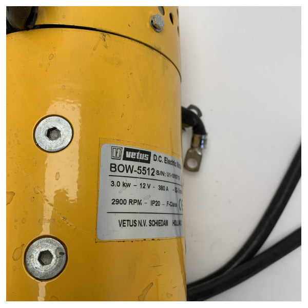 USED Vetus SET0060 電動モーター 3 KW BOW5512 スラスター 12V 用