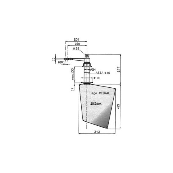 Timone Radice Bronze Tipo 14/10P per barche da 8 a 12 metri - 469014