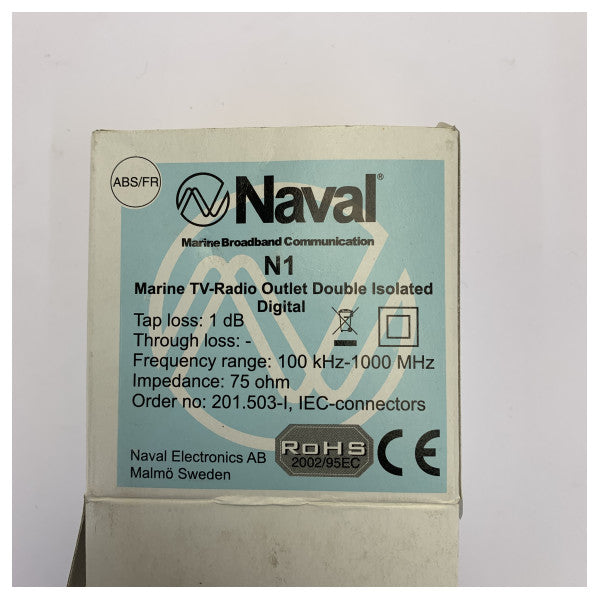Naval N1-IEC Marine TV-Radio Outlet Faceplate - Abjad mitfi