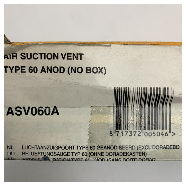 Vetus ASV060A Vent d'admission d'air en aluminium anodisé à lames de 60 cm