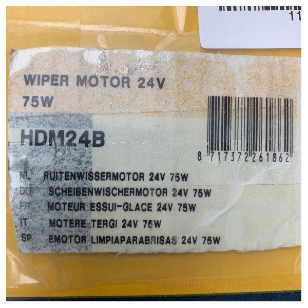 Vetus HDM24B 24V 75W Motur ta' Wiper tal-Karozza Marittima