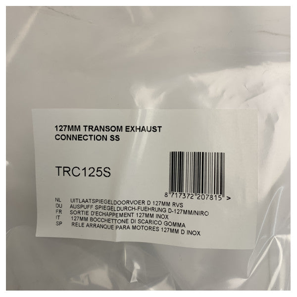 Vetus TRC125S Rustfrit Marine Udstødning Thru-Hull 127mm Holdbar Spejlmontering