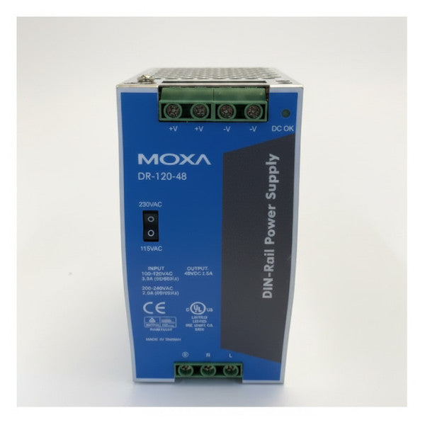 Alimentatore su guida DIN Moxa Mean Well DR-120-48 48V 2,5A 120W PSU industriale