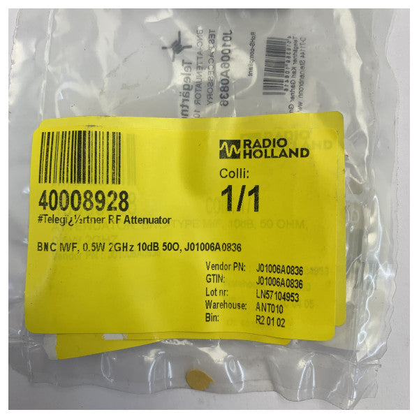 Telegärtner RF Atténuateur BNC M/F 10dB 50Ω 2GHz 0.5W - J01006A0836