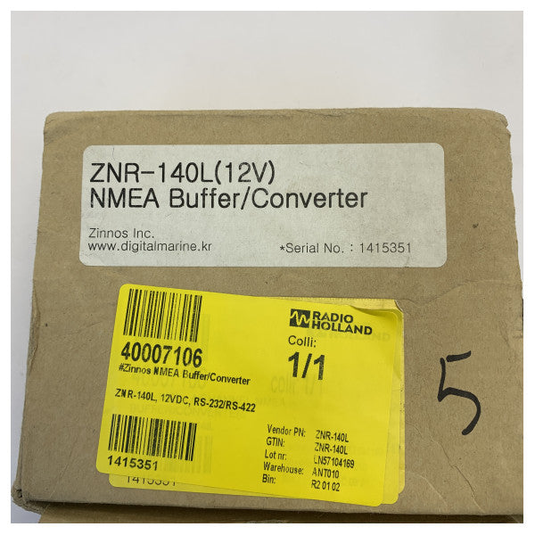 Zinnos ZNR-140L NMEA буфер и конвертор | 12VDC RS-232 RS-422 морски сигнален сплитер