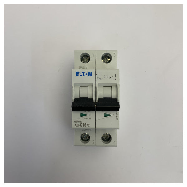 Eaton xEffect قاطع دائرة MCB ثنائي القطب 2P 16A منحنى C 6kA 230-400VAC