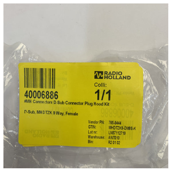 MH Connectors MHDTZK 9-poliges D-Sub-Buchsenstecker-Set Zink-Rückgehäusehaube