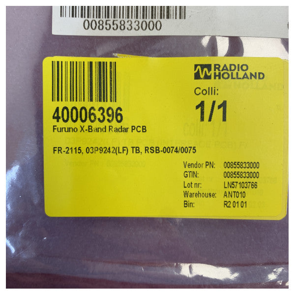 Furuno Xバンド レーダー PCB 03P9242(LF) TB for FR-2115 RSB-0074/0075 マリンレーダー