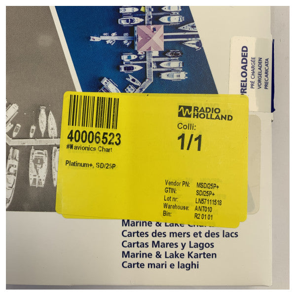 Navionics Platinum+ Marine Chart SD/MSD 25P Ewropa Ċentrali tan-Nofsinhar