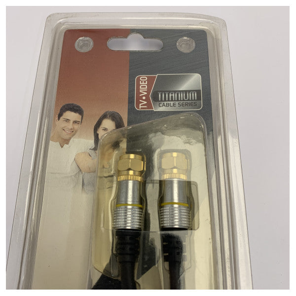 Velleman Câble coaxial F mâle à mâle de 1,5 m avec connecteurs plaqués or PAC702T0