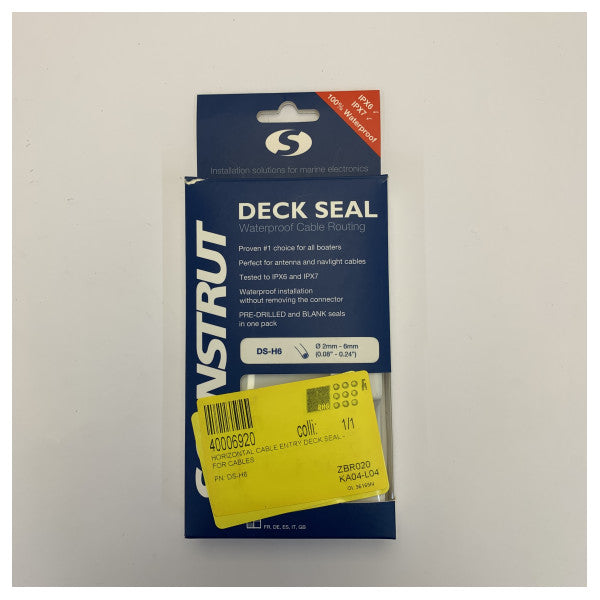 Scanstrut DS-H6 Presse-étoupe horizontal étanche pour câbles d’électronique marine 2-6 mm