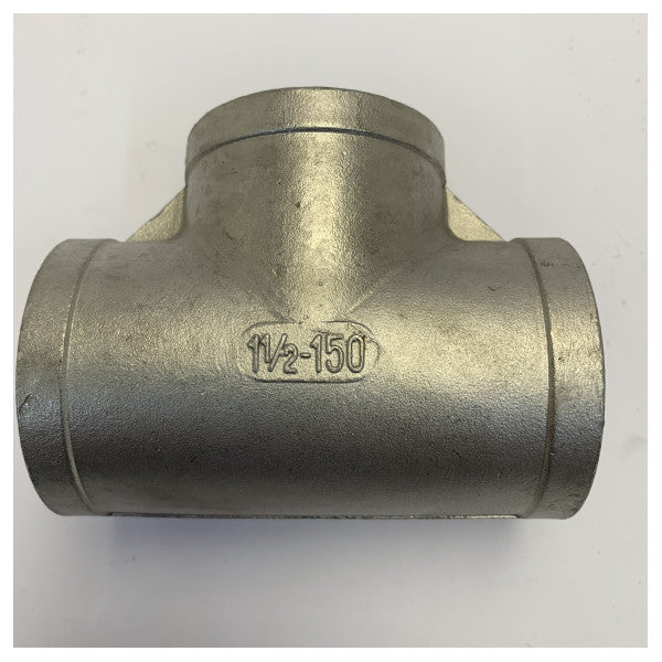 Osculati 17.318.06 Stainless Steel T-Fitting 1 1/2inch Female