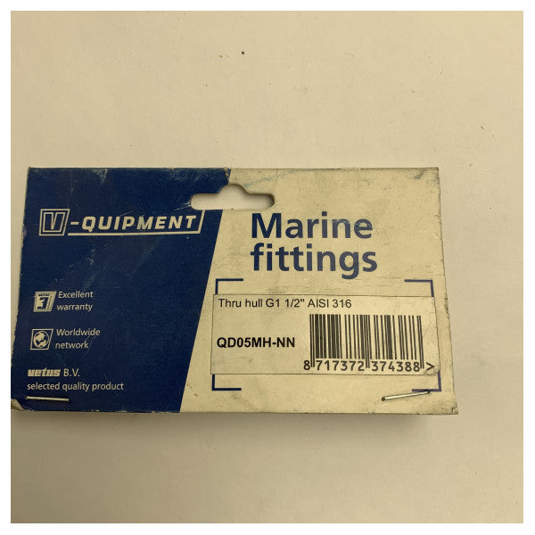 Vetus Stainless Steel G1 1/2 Inch Through-Hull Fitting - QD05MH-NN