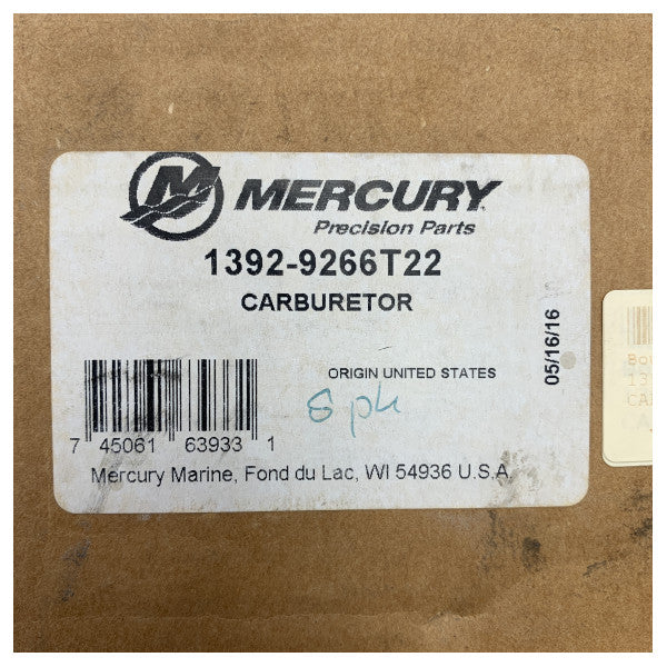 Mercury - Mariner 8 HP 2 -Stroke Engine Carburetor - 1392-9266T22