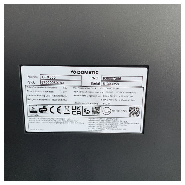 Dometic CFX5 55 Caixa de refrigeração 55L com compressor e arrefecimento 12/24/230V - 97000050783