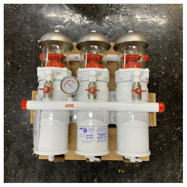 VETUS Wasserabscheider/Kraftstofffilter 3 in Reihe 30 Mikron, max. 24 l/min
