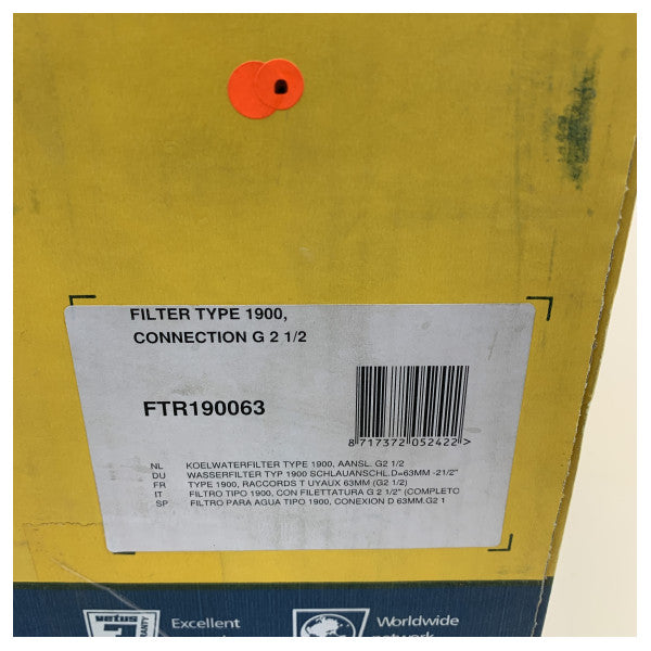 VETUS Coolant filter type 1900 Ø 63mm FTR190063