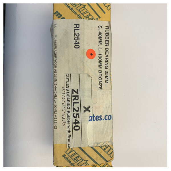Vetus RL2540 Rubber bearing with brass jacket 25mm x 40mm x 100mm