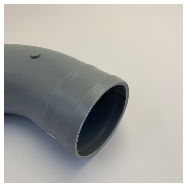 Plastic hose connection, 60° bend, 90mm diameter